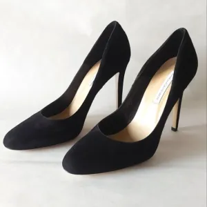 Diane Von Furstenberg Women Pumps Size 10 Black Suede Comfort Heels Court Shoes