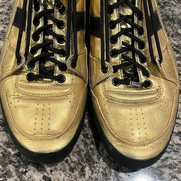 DIOR HOMME HEDI SLIMANE GOLD SNEAKERS 8