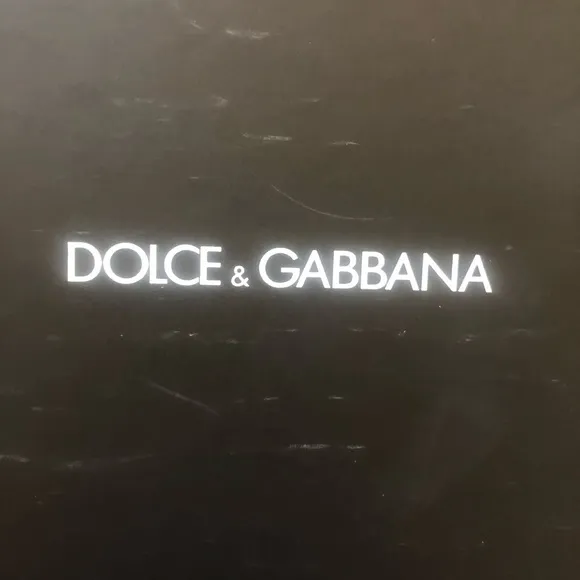Dolce Gabbana Blk Suede w/ Gold Trim. Size 40