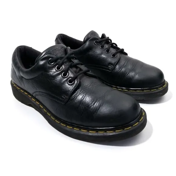 Dr. Martens Boston Black Greasy Leather 4 Eye Oxford Shoes Workwear Normcore 90s