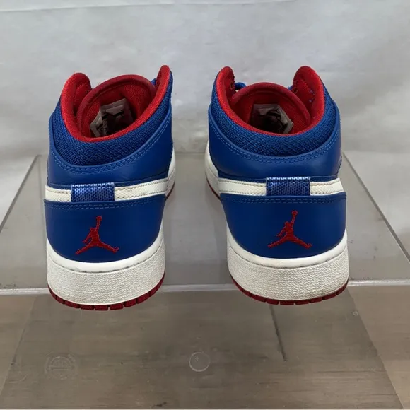 EUC Air Jordan 1 Retro Mid Game/Royal-Gym Red 554725-407 5.5 Youth 7 Woman’s