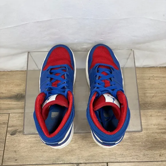 EUC Air Jordan 1 Retro Mid Game/Royal-Gym Red 554725-407 5.5 Youth 7 Woman’s