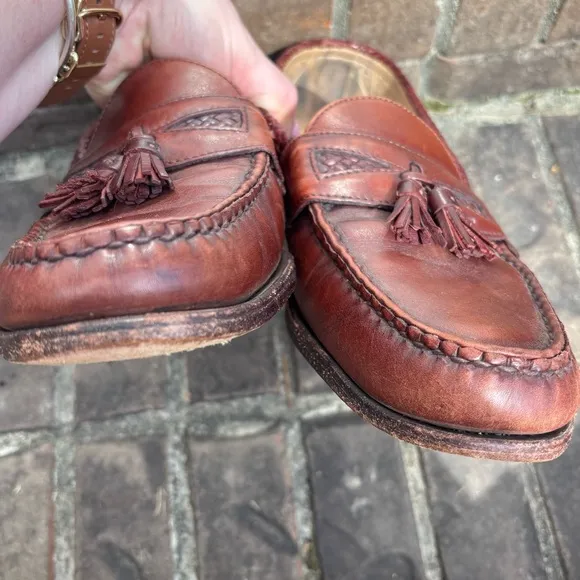 EUC Allen Edmonds Maxfield Oxford Men's Shoe Brown Tassel Loafer | Sz 14 B