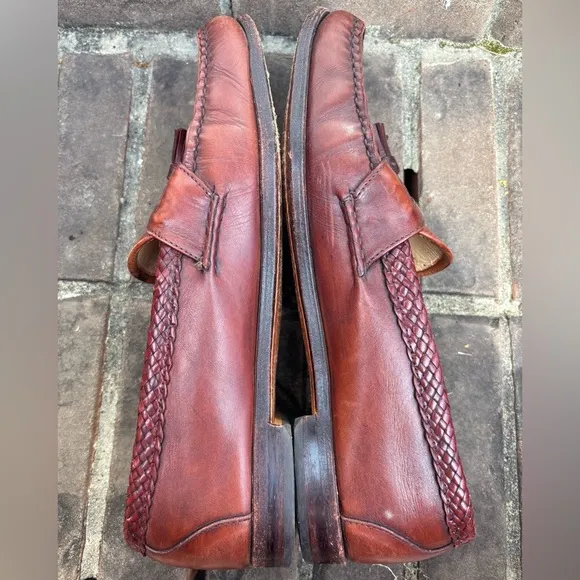 EUC Allen Edmonds Maxfield Oxford Men's Shoe Brown Tassel Loafer | Sz 14 B