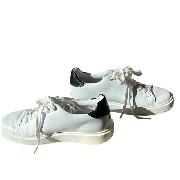 EUC Balmain Balmain B-Court Trainers White &amp; Black Calfskin - 37 $695