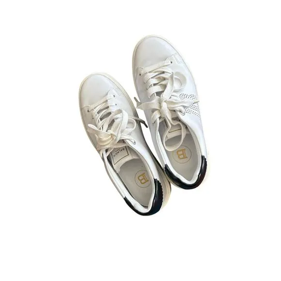 EUC Balmain Balmain B-Court Trainers White &amp; Black Calfskin - 37 $695