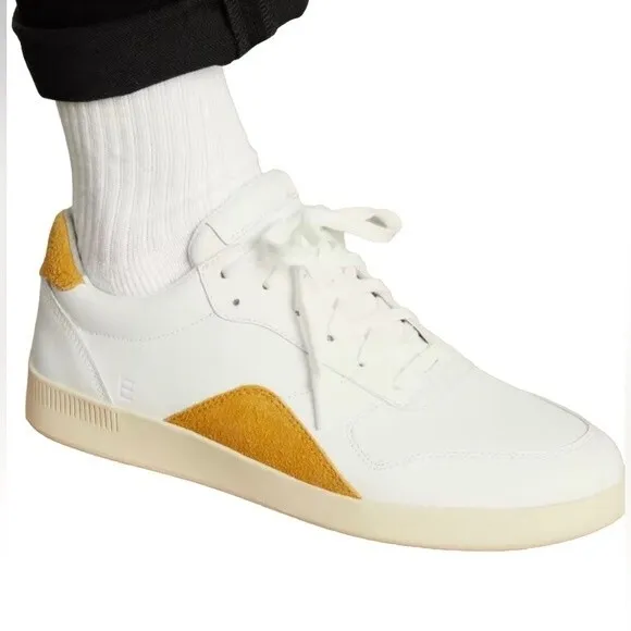 Everlane ReLeather Court Sneaker in Mustard Leather Lace Up Men Size 10 Women 12