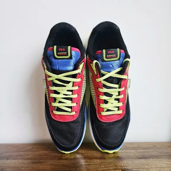 Fila Renno Black/Prince Blue/Fila Red Men's Athletic Bold Sneakers Size 11.6