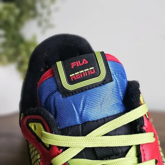 Fila Renno Black/Prince Blue/Fila Red Men's Athletic Bold Sneakers Size 11.6