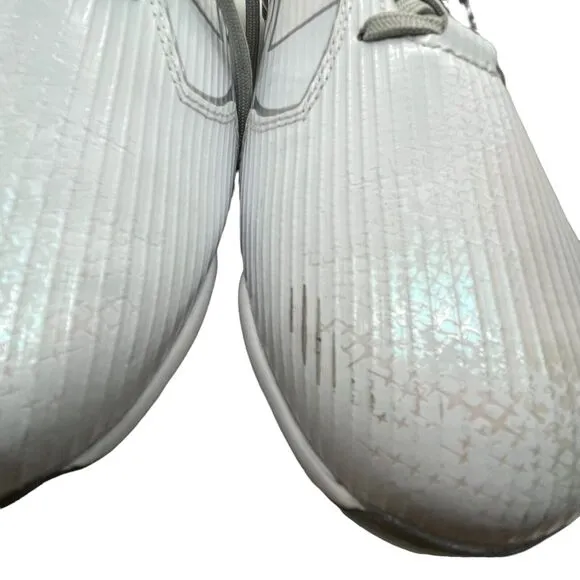 Football Cleats Under Armour Men UA Fierce D White Silver Iridescent 13.5 Flawed