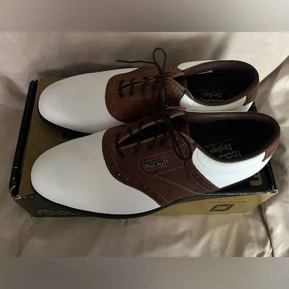 FootJoy DryJoy Men's Brown and White Golf Shoes. Size 11.5