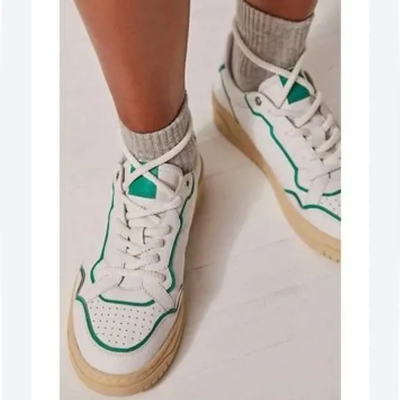 FP Collection Thirty LoveCourt Sneakers -Color: White Green Combo