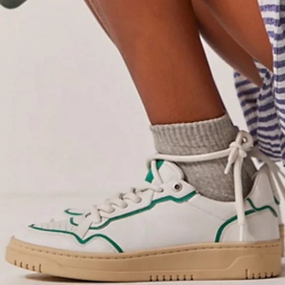 FP Collection Thirty LoveCourt Sneakers -Color: White Green Combo