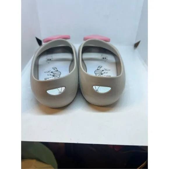 Girls Baubles   Soles Dove Gray Kaia Shoes W/ Pink Heart Baubles Sz 11 Eu 28