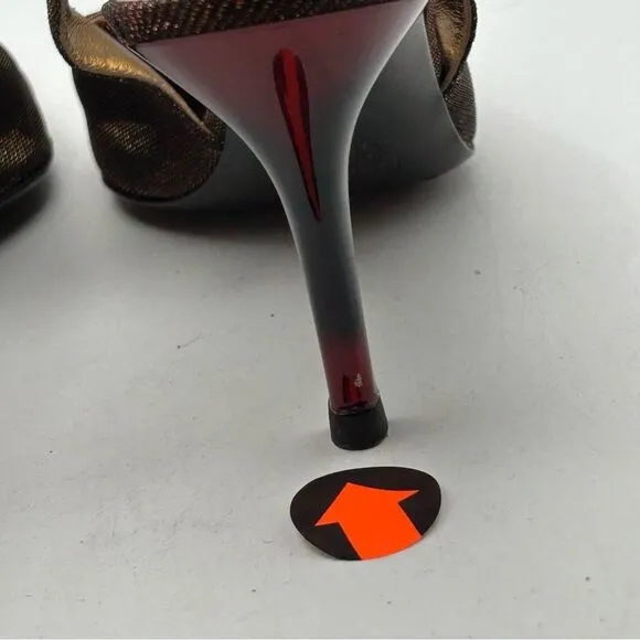 giuseppe zanotti WOMANS SLINGBACK SHOES 38 us 8 red black gold brown ombré heels