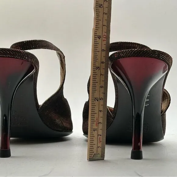 giuseppe zanotti WOMANS SLINGBACK SHOES 38 us 8 red black gold brown ombré heels