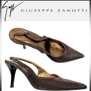 giuseppe zanotti WOMANS SLINGBACK SHOES 38 us 8 red black gold brown ombré heels