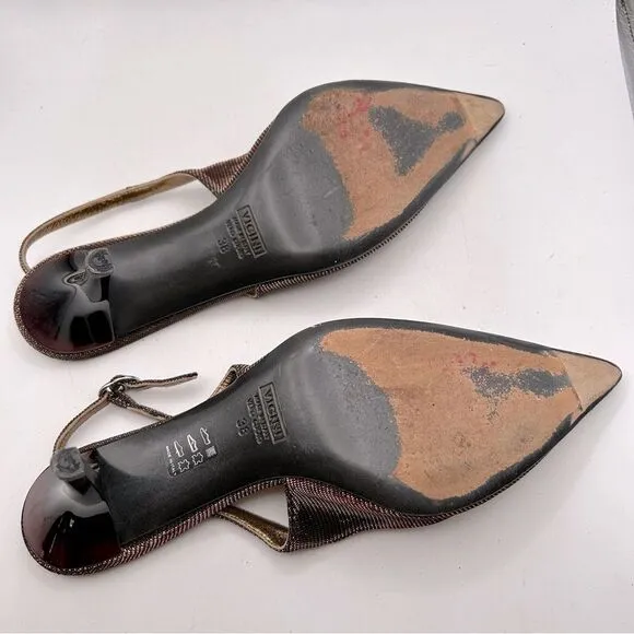 giuseppe zanotti WOMANS SLINGBACK SHOES 38 us 8 red black gold brown ombré heels