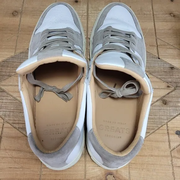 GREATS The Court Leather Sneaker Original Made in Italy Shoes- White Size 13