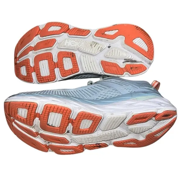 {GUC Hoka One One Bondi 7 Blue Fog Athletic Running Shoes Womens Size 9.5}