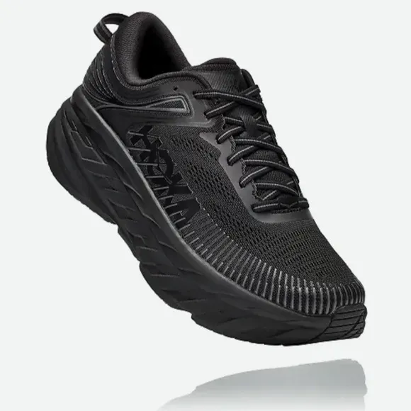 Hoka Bondi 7 Men's Size 9.5 Walking/Running Shoes Black 1110518 •New In Box •