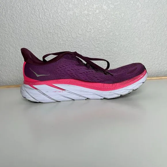 Hoka Clifton 8 Max Cushioned Road Running Shoes Purple Women's Size 8.5B