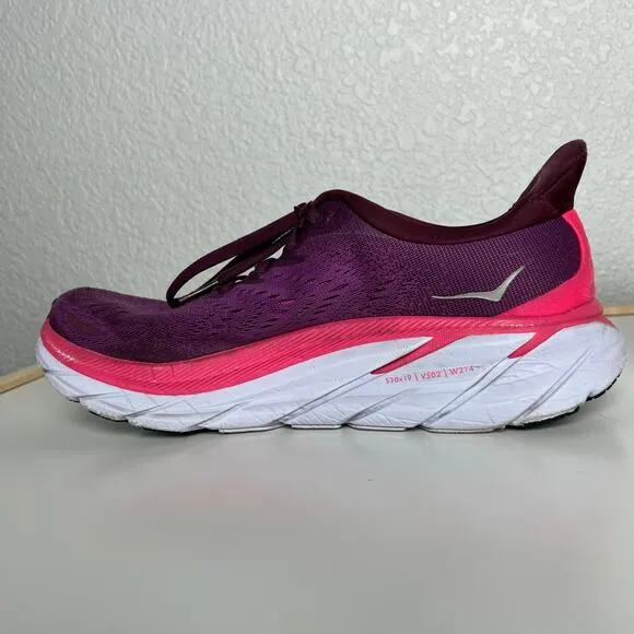 Hoka Clifton 8 Max Cushioned Road Running Shoes Purple Women's Size 8.5B