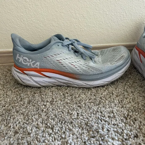 Hoka Clifton 8 Women's Running Shoes Blue Fog Size 10.5 Lightweight Sneakers Gym