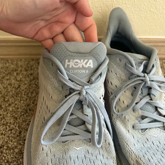 Hoka Clifton 8 Women's Running Shoes Blue Fog Size 10.5 Lightweight Sneakers Gym
