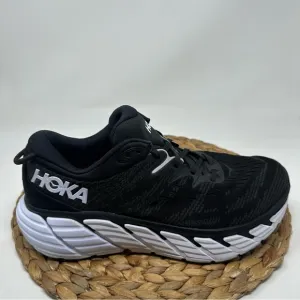 HOKA ONE Gaviota 4 Trail Running Shoes Black White Size 10.5 WIDE Men's