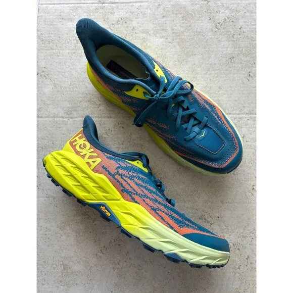 Hoka One Mens Speedgoat 5 Blue Coral Evening Trail Shoes