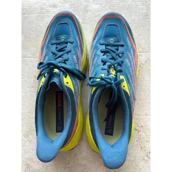 Hoka One Mens Speedgoat 5 Blue Coral Evening Trail Shoes