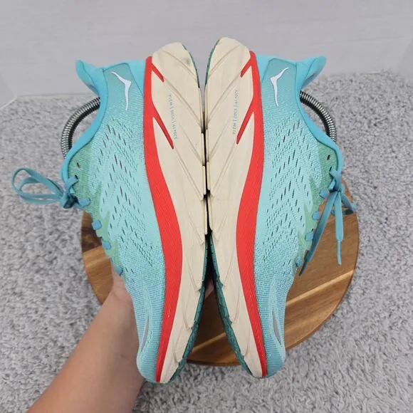 Hoka One One Clifton 8 Aquarella Eggshell Athletic Gym Running Shoes Womens 9 B