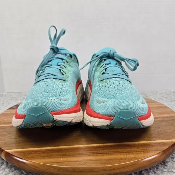 Hoka One One Clifton 8 Aquarella Eggshell Athletic Gym Running Shoes Womens 9 B