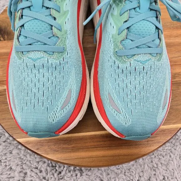 Hoka One One Clifton 8 Aquarella Eggshell Athletic Gym Running Shoes Womens 9 B