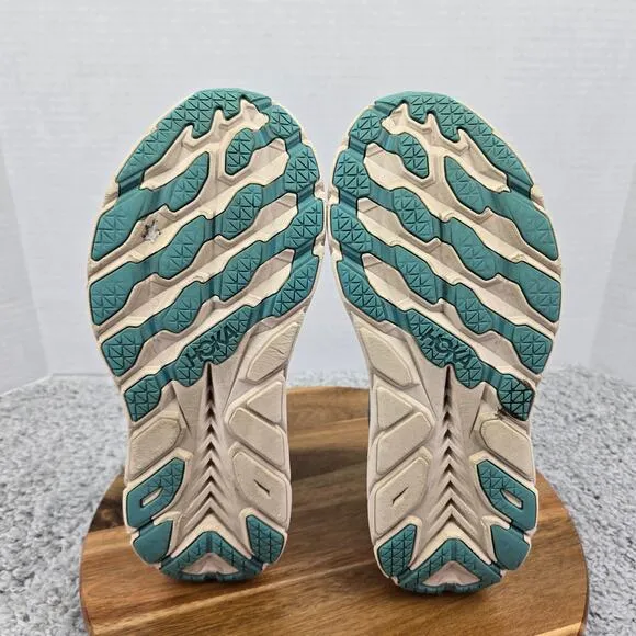Hoka One One Clifton 8 Aquarella Eggshell Athletic Gym Running Shoes Womens 9 B