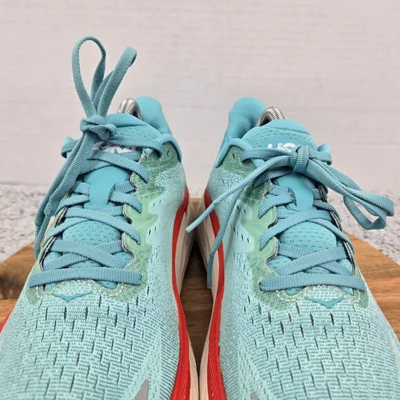 Hoka One One Clifton 8 Aquarella Eggshell Athletic Gym Running Shoes Womens 9 B