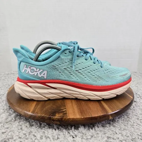 Hoka One One Clifton 8 Aquarella Eggshell Blue Gym Running Shoes Womens 9.5 B