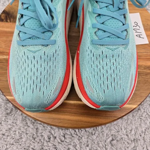 Hoka One One Clifton 8 Aquarella Eggshell Blue Gym Running Shoes Womens 9.5 B