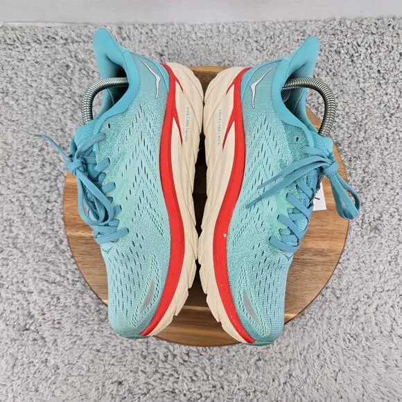 Hoka One One Clifton 8 Aquarella Eggshell Blue Gym Running Shoes Womens 9.5 B
