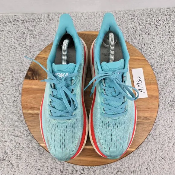 Hoka One One Clifton 8 Aquarella Eggshell Blue Gym Running Shoes Womens 9.5 B