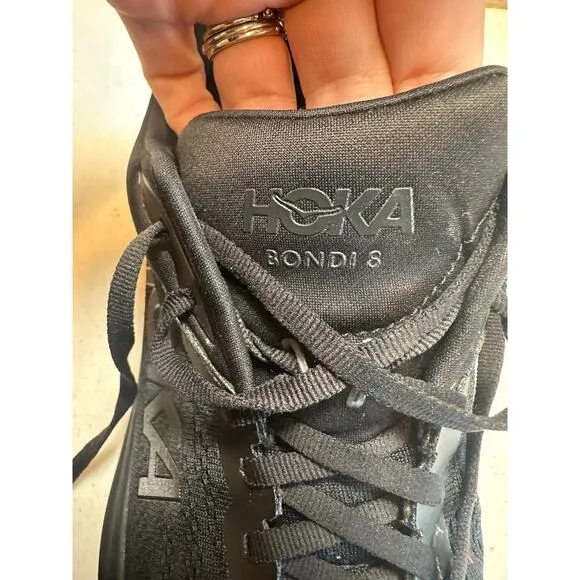 HOKA One One M Bondi 8 Triple Black Men's Size 12D Running Sneaker ShoesEUC