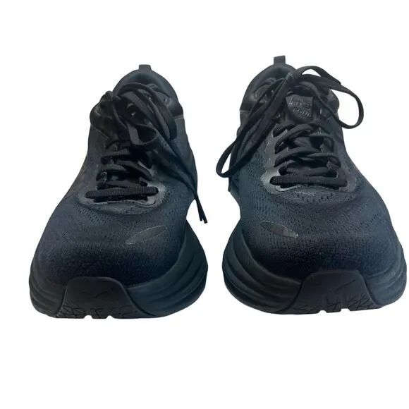HOKA One One M Bondi 8 Triple Black Men's Size 12D Running Sneaker ShoesEUC