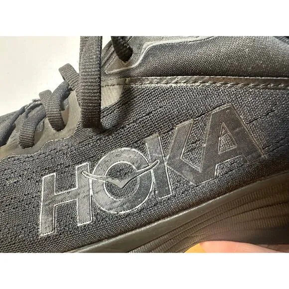 HOKA One One M Bondi 8 Triple Black Men's Size 12D Running Sneaker ShoesEUC