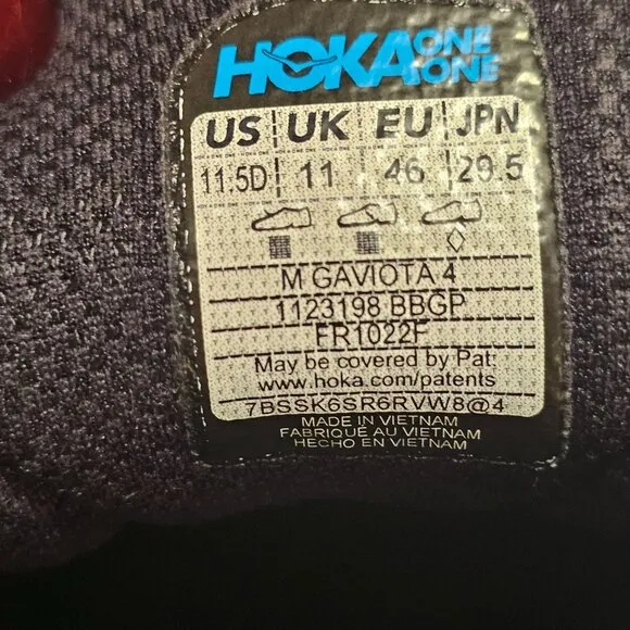 Hoka One One Mens Gaviota 4 Blue Graphite Shoes Sneaker 1123198 BBGP Size 11.5 D
