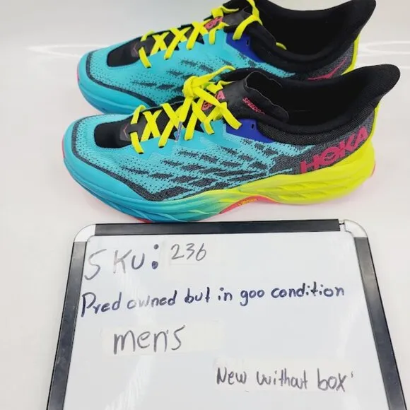Hoka One One Men's Scuba Blue Black Speedgoat 5 Trail Running Shoes Size 11D