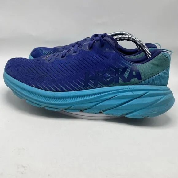 Hoka One One Rincon 3 Men Size 9.5 Blue Athletic Running Shoes 3796 Road Trail