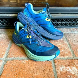 Hoka One One Speedgoat 3 Trail Running Sneakers Women Size 10 Blue Vibram