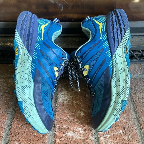 Hoka One One Speedgoat 3 Trail Running Sneakers Women Size 10 Blue Vibram