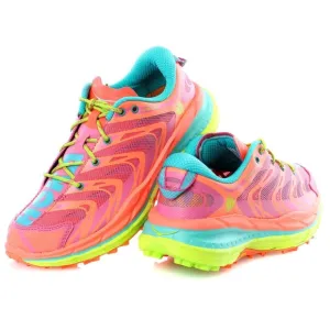 Hoka One One Speedgoat Trail Running Sneaker Shoe - Womens size 10.5 Neon Coral